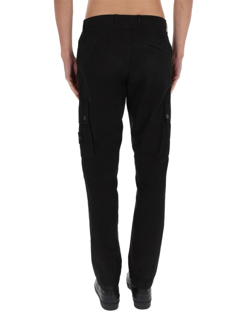Stone Island Neutrals Logo Patch Cotton Cargo Pants
