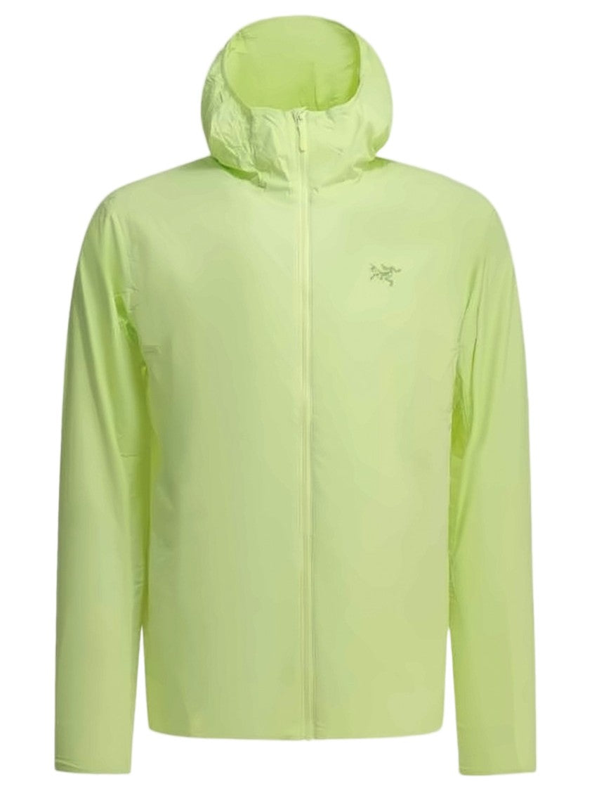 Arc'teryx Lightweight Minimalist Green Jacket With Hood And Full Zip Closure