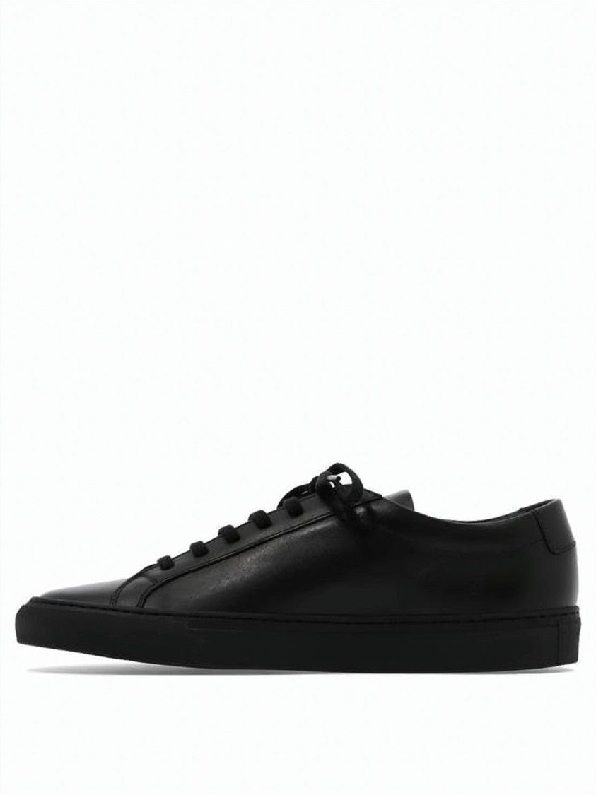 Common Projects Black Cowhide Leather Monochromatic Achilles Sneakers