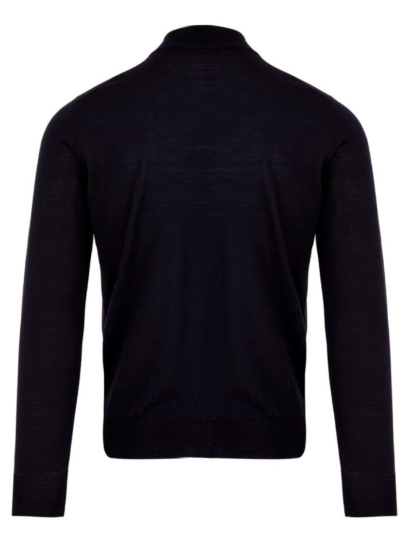 Filippo De Laurentiis Navy Blue Merino Wool Turtleneck Sweater