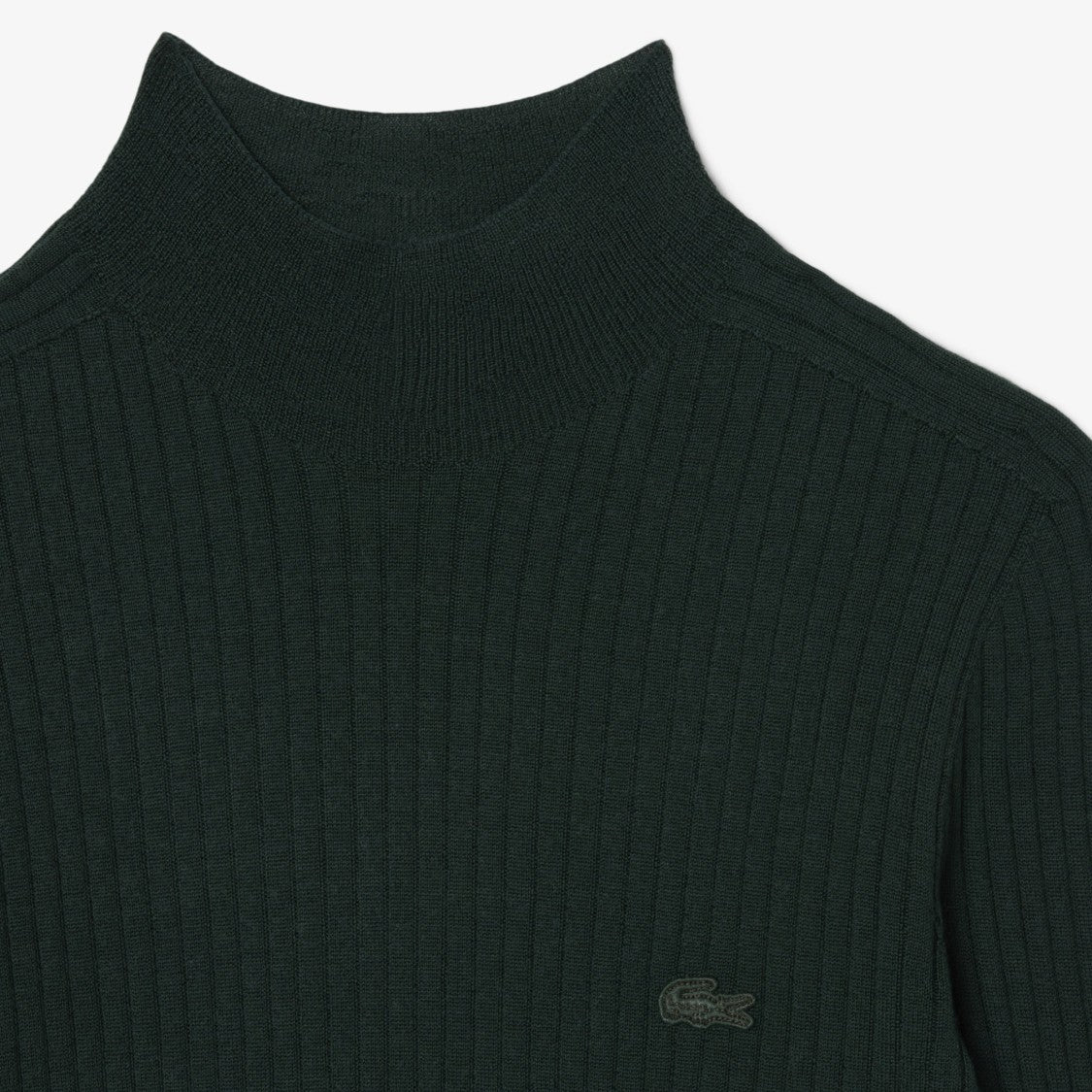 Lacoste Ribbed Merino Wool Turtleneck Sweater
