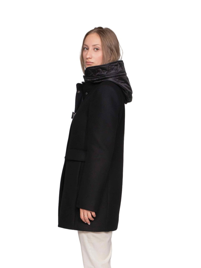 Fay Tailored Short Coat With Quilted Hood And Toggle Closure