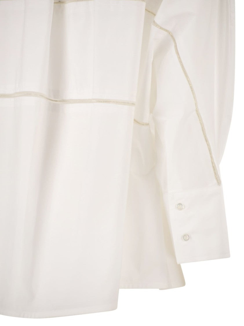 Fabiana Filippi Cropped Poplin Shirt With Detail On The Back