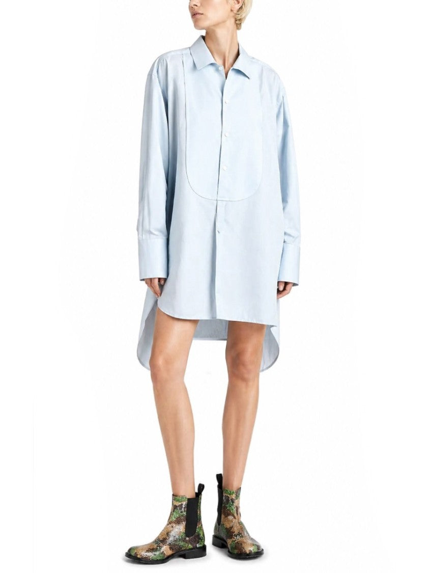 J. W. Anderson Asymmetrical Mini Shirt Dress With Classic Collar And Extended Side Panels