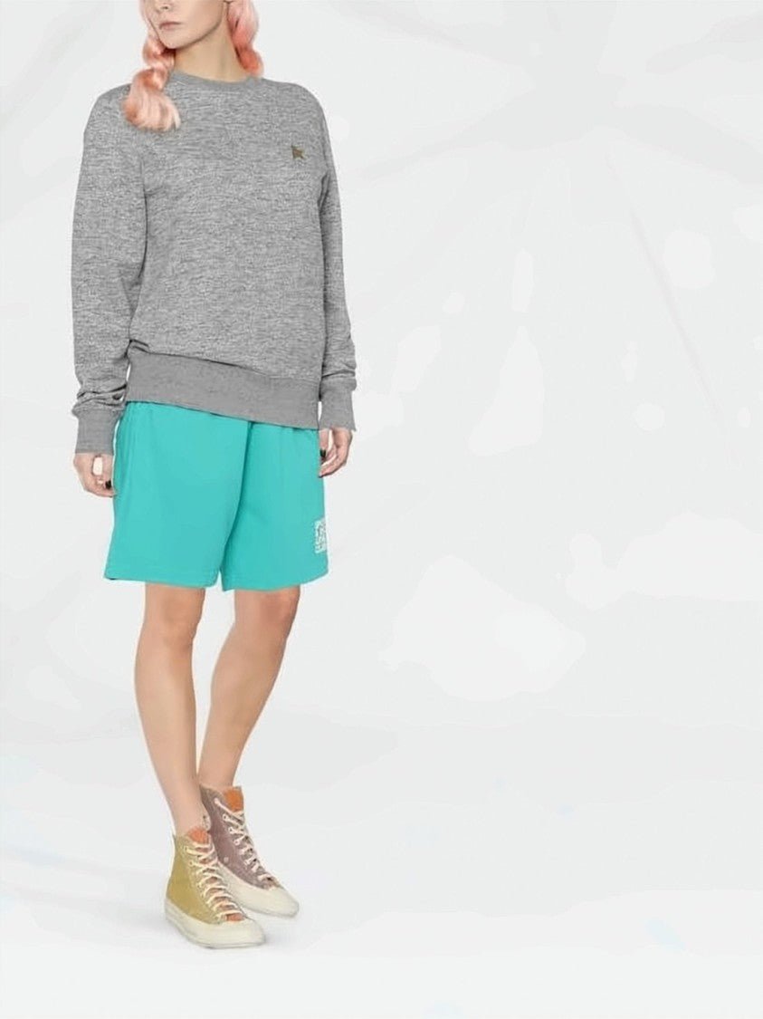 Golden Goose Heathered Grey Cotton Sweater With Ribbed Details