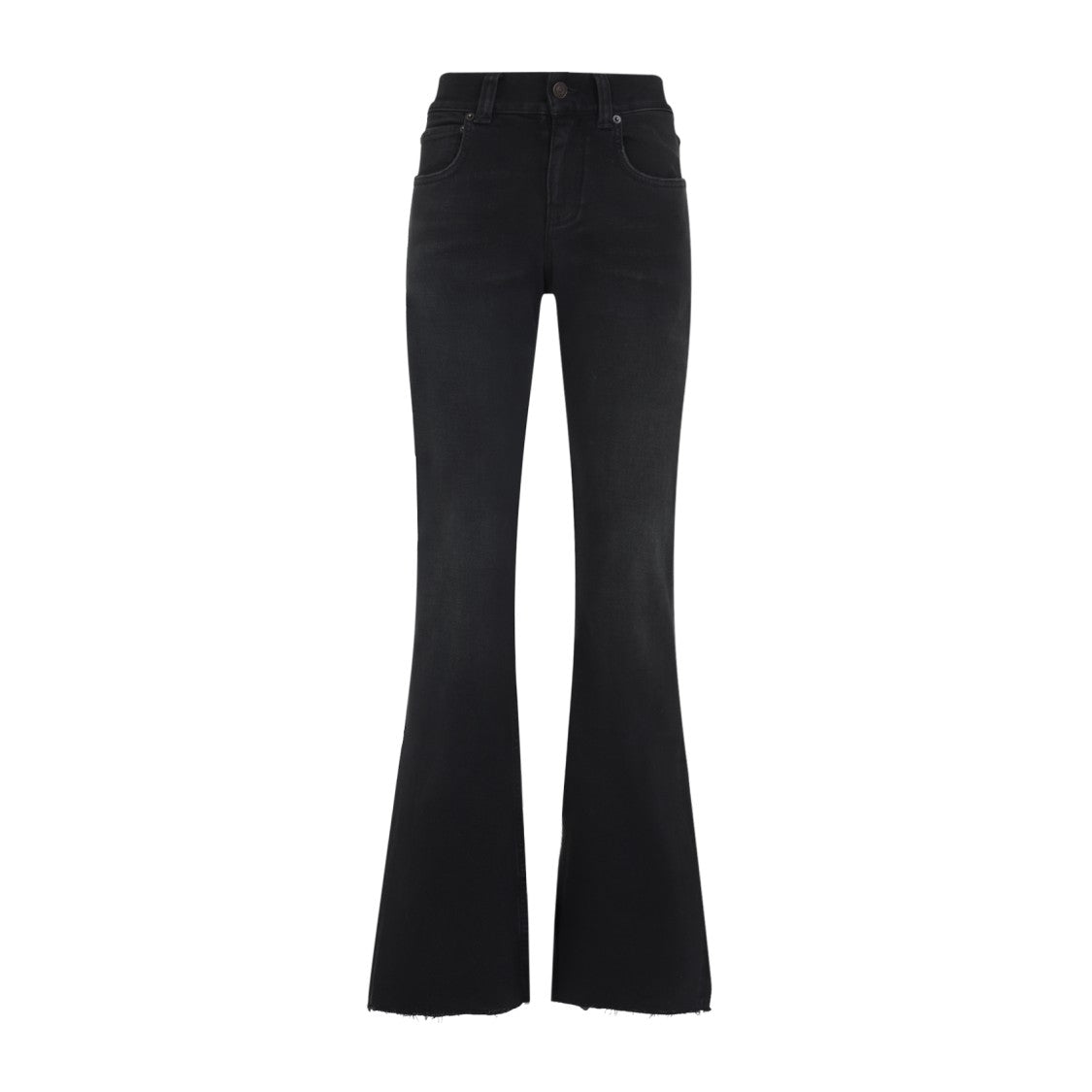 Balenciaga Flared Trousers With High Waist And Raw Hem