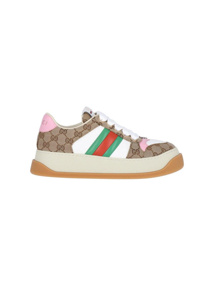 Gucci "Screener" Platform Sneakers – Beige