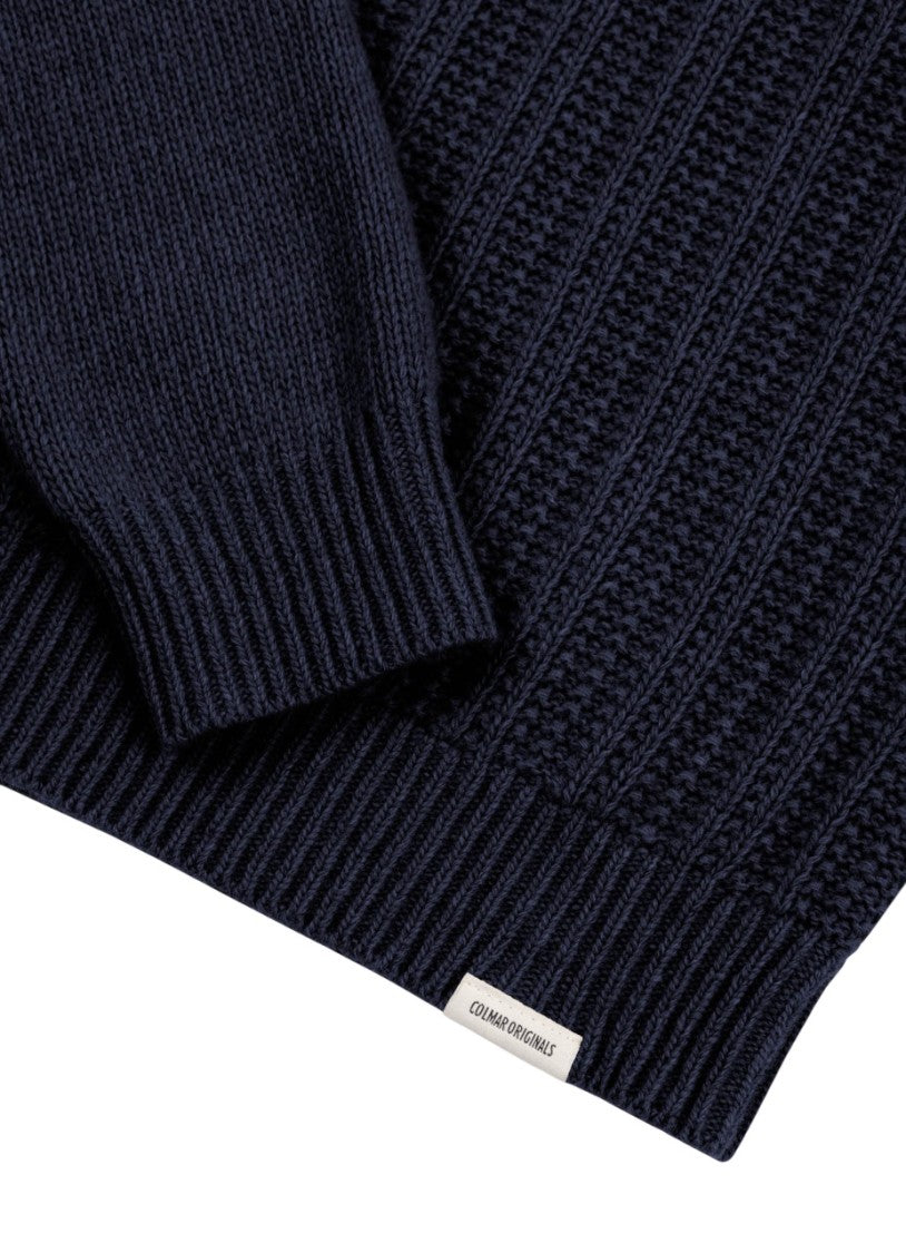 Colmar Blue Ribbed Knit Turtleneck Sweater
