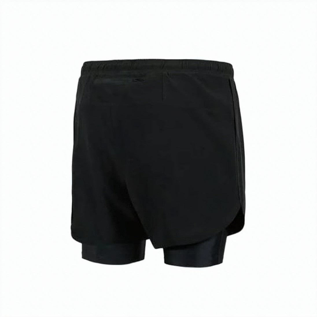 District Vision Layered Athletic Shorts With Compression Inner And Elastic Waistband