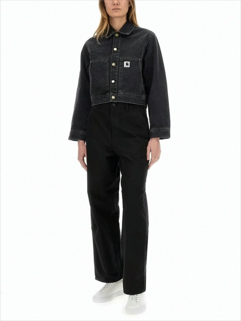 Carhartt Wip High-Waisted Black Straight-Leg Pants