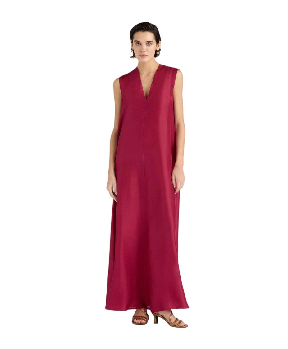 Momonì Habutai Silk Sleeveless Double Tie Sash Maxi Dress