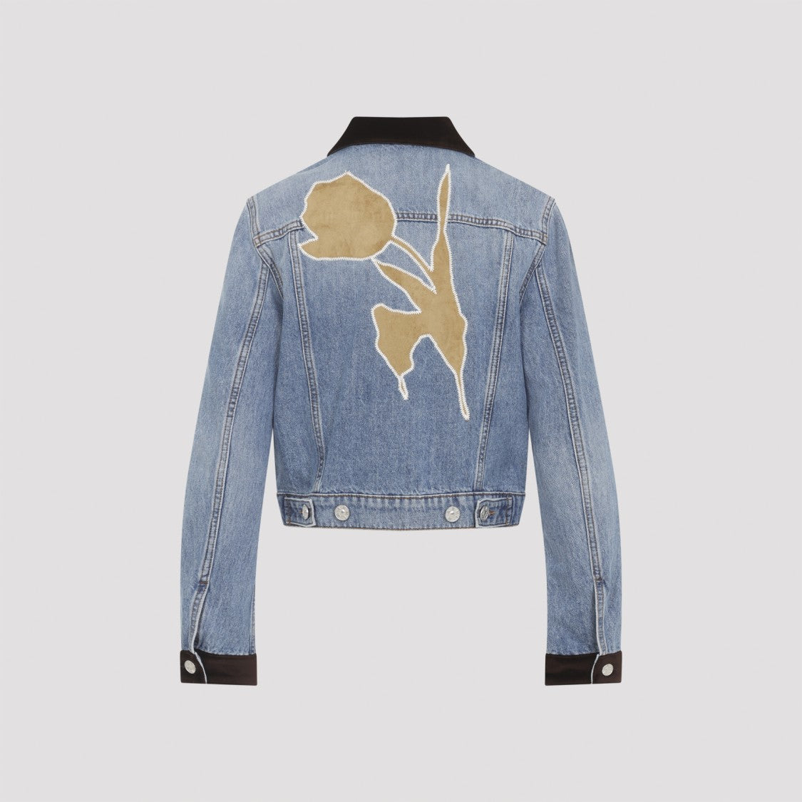 Marni Deep Blue Cotton Washed Bull Denim Trucker Cropped Jacket