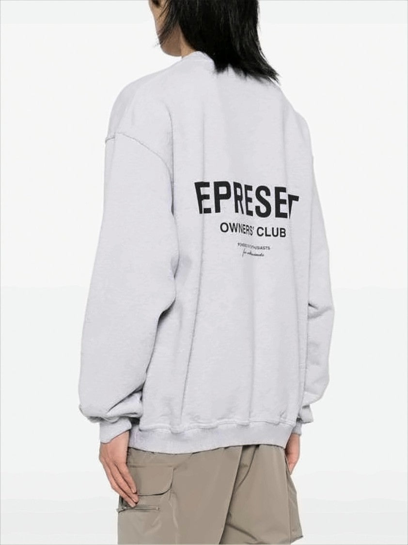 Represent Heathered Grey Long-Sleeve Sweatshirt With Printed Designs