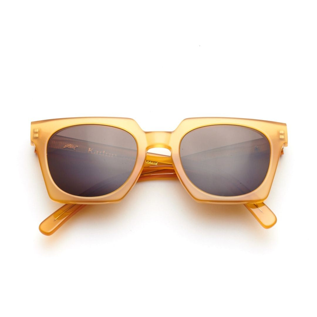 Kador Maya-S Translucent Amber Square-Frame Sunglasses