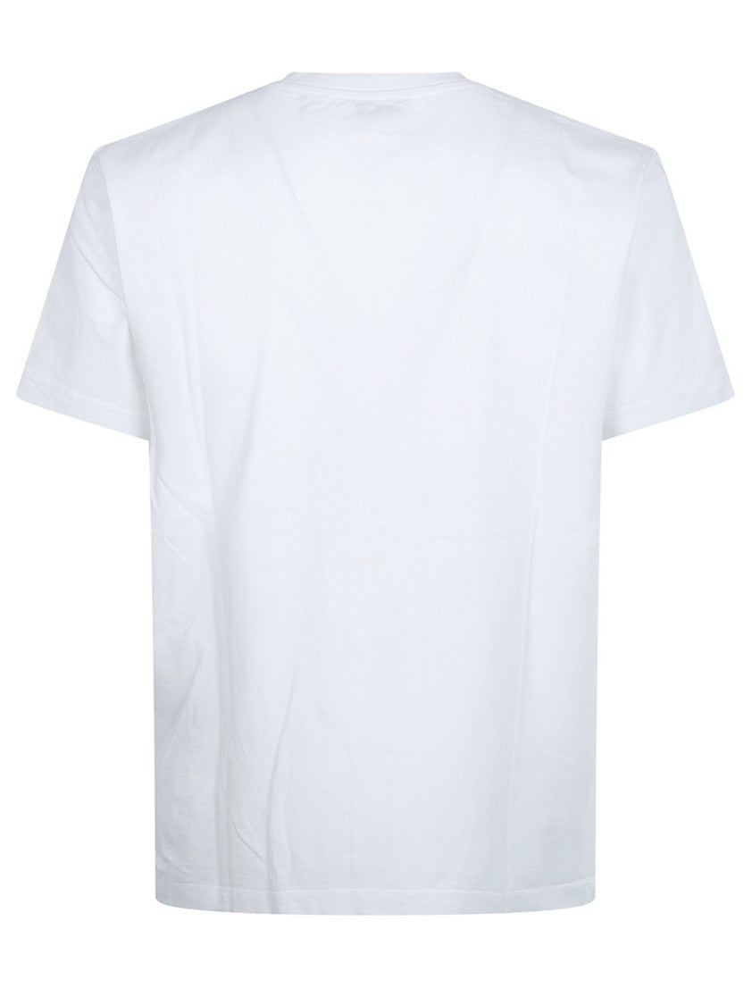 Off-White Plain White Cotton T-Shirt With Embroidered Logo