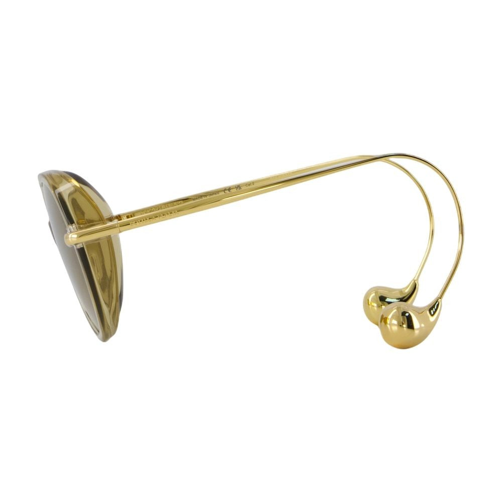 Bottega Veneta Oversized Round Frame Sunglasses With Yellow-Tinted Lenses