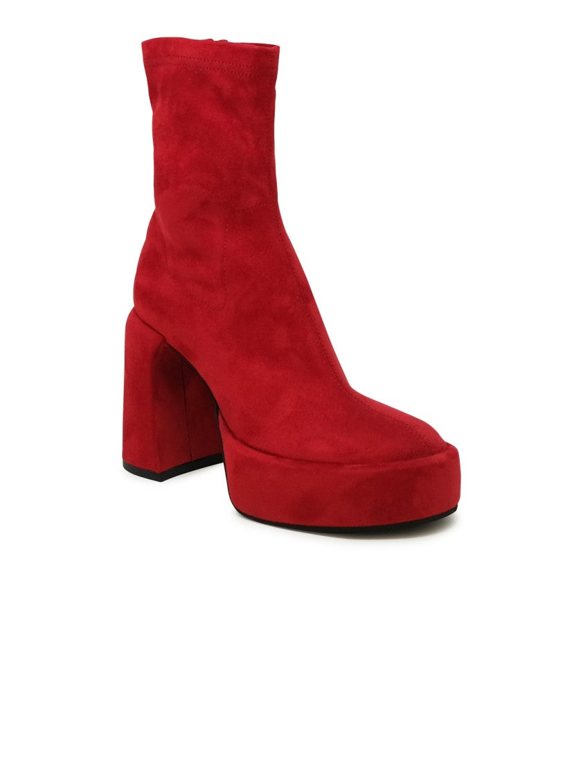 Elena Iachi Red Ecodaino Zelda Ankle Boots