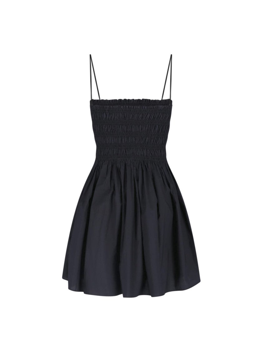 Matteau Black Fitted Ruched Bodice Mini Dress