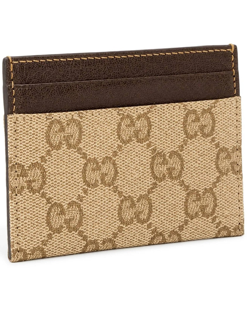 Gucci Beige Credit Case Canvas Cardholder