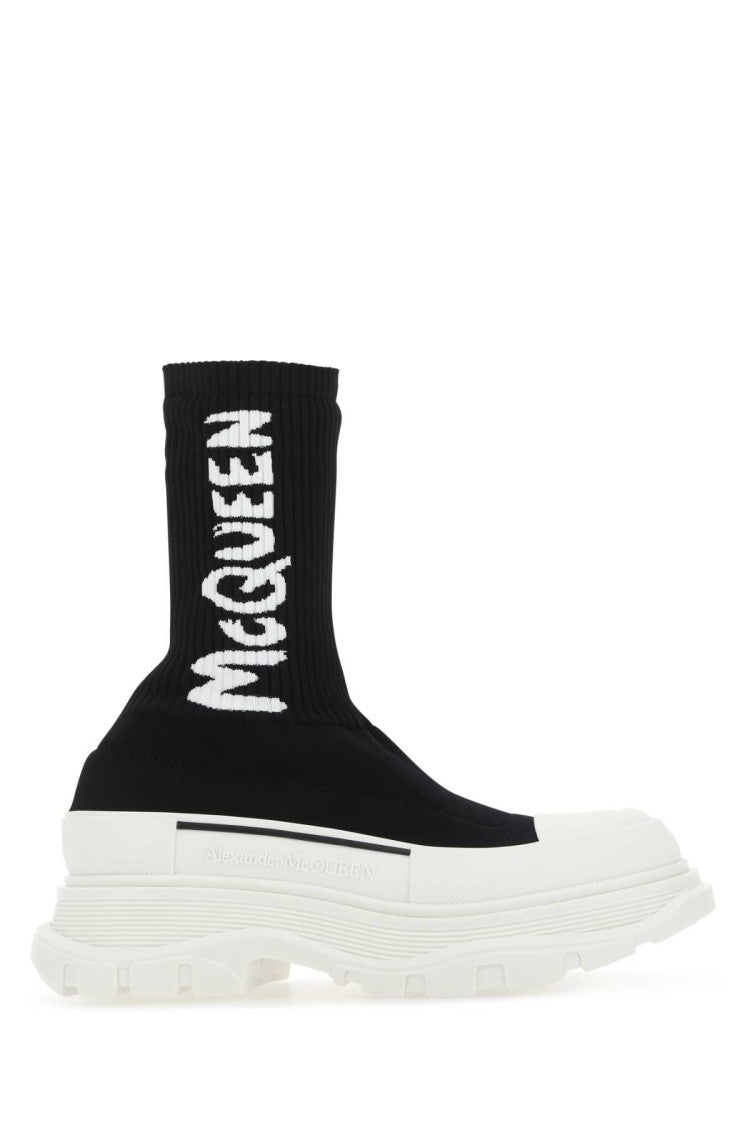 Alexander Mcqueen Black Stretch Nylon Tread Slick Sneakers