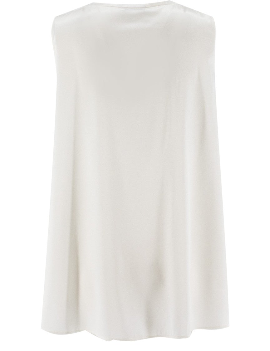 Panicale Crew Neck Silk Top With Luminous Detailing