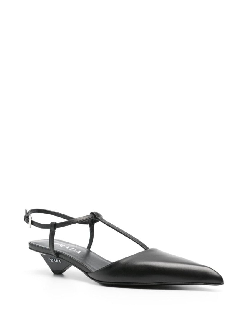 Prada Calf Leather Mary Jane With Pointed Toe