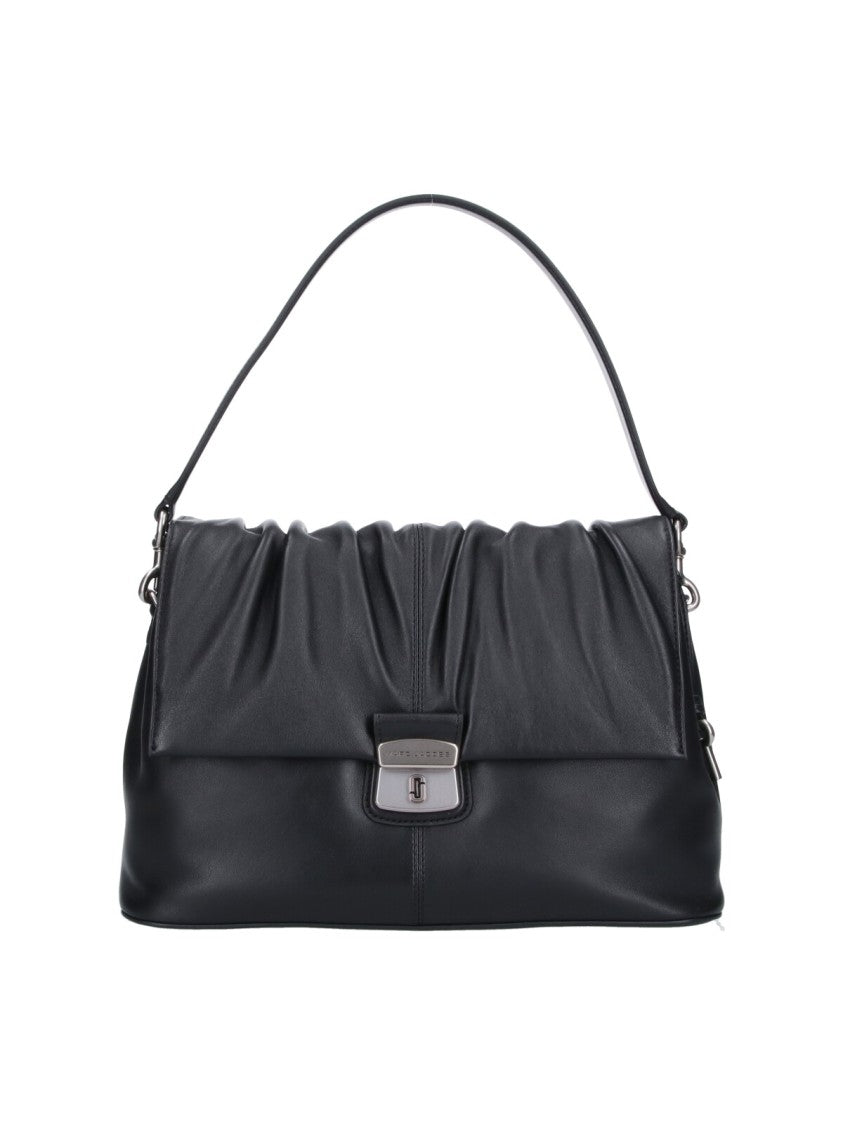Marc Jacobs Black The Messenger Gathered Leather Bag
