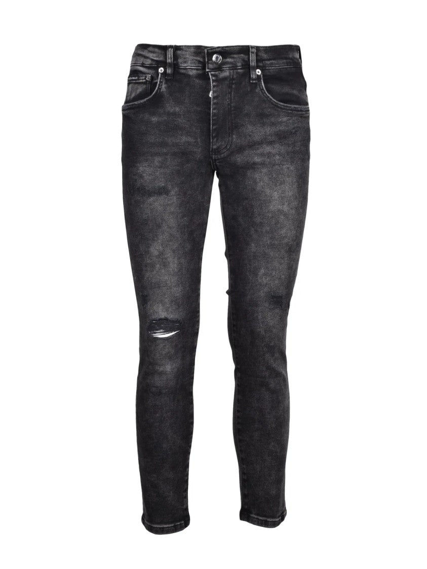 Dolce & Gabbana Black Skinny Fit Distressed Denim Stretch Jeans