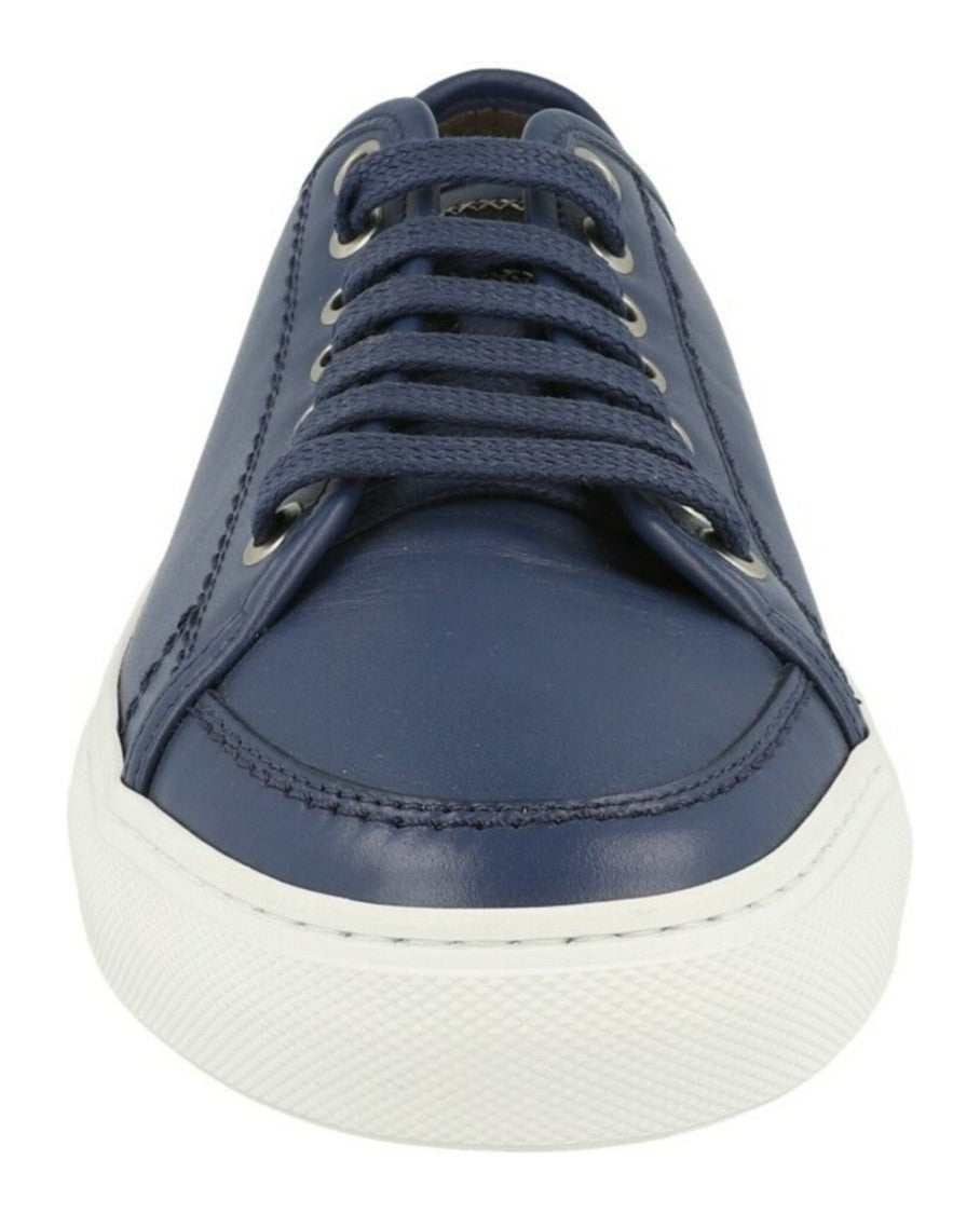 Brioni Leather Low-Top Tennis Sneakers With Silver-Tone Hardware