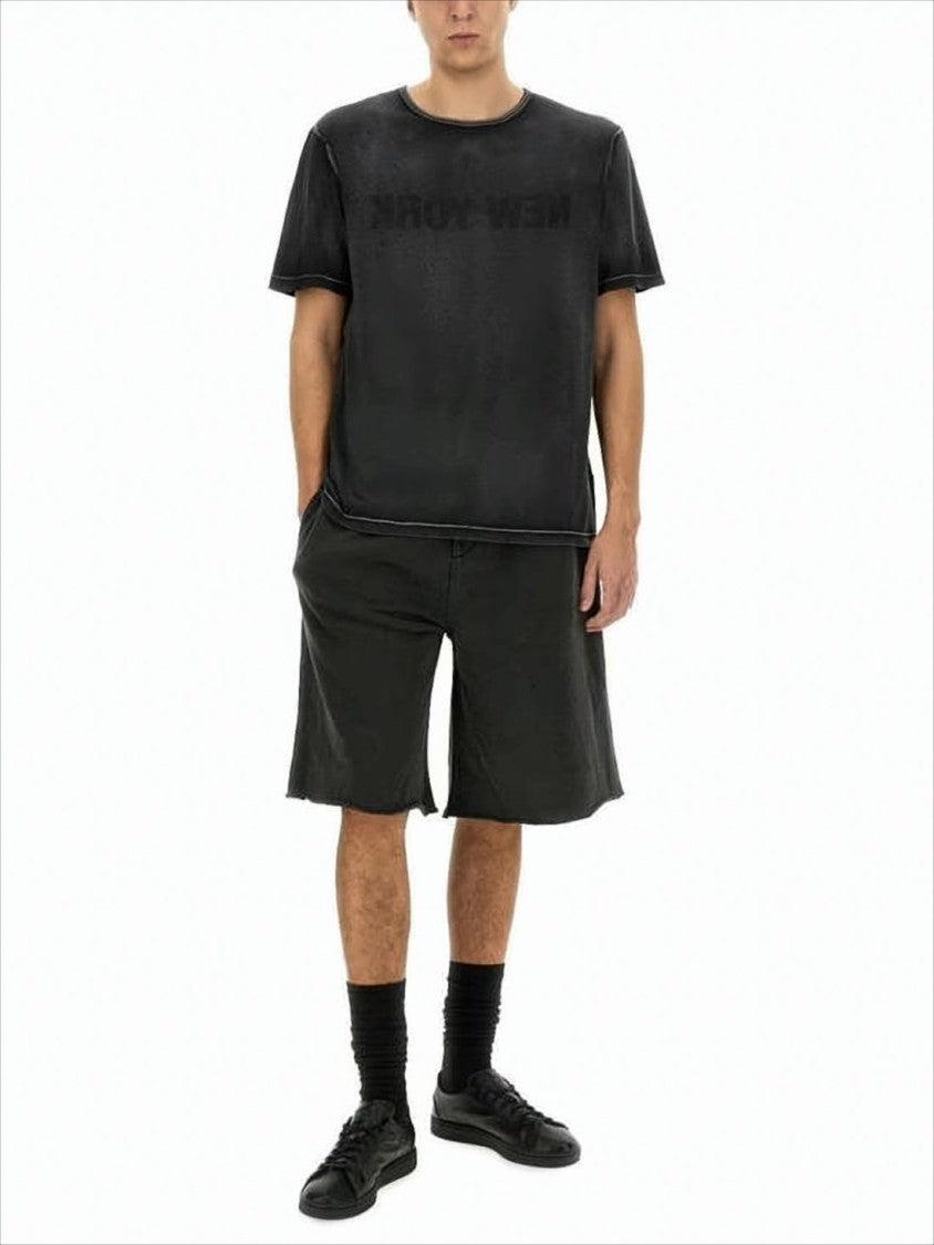 Helmut Lang Relaxed-Fit Black Shorts With Flared Leg