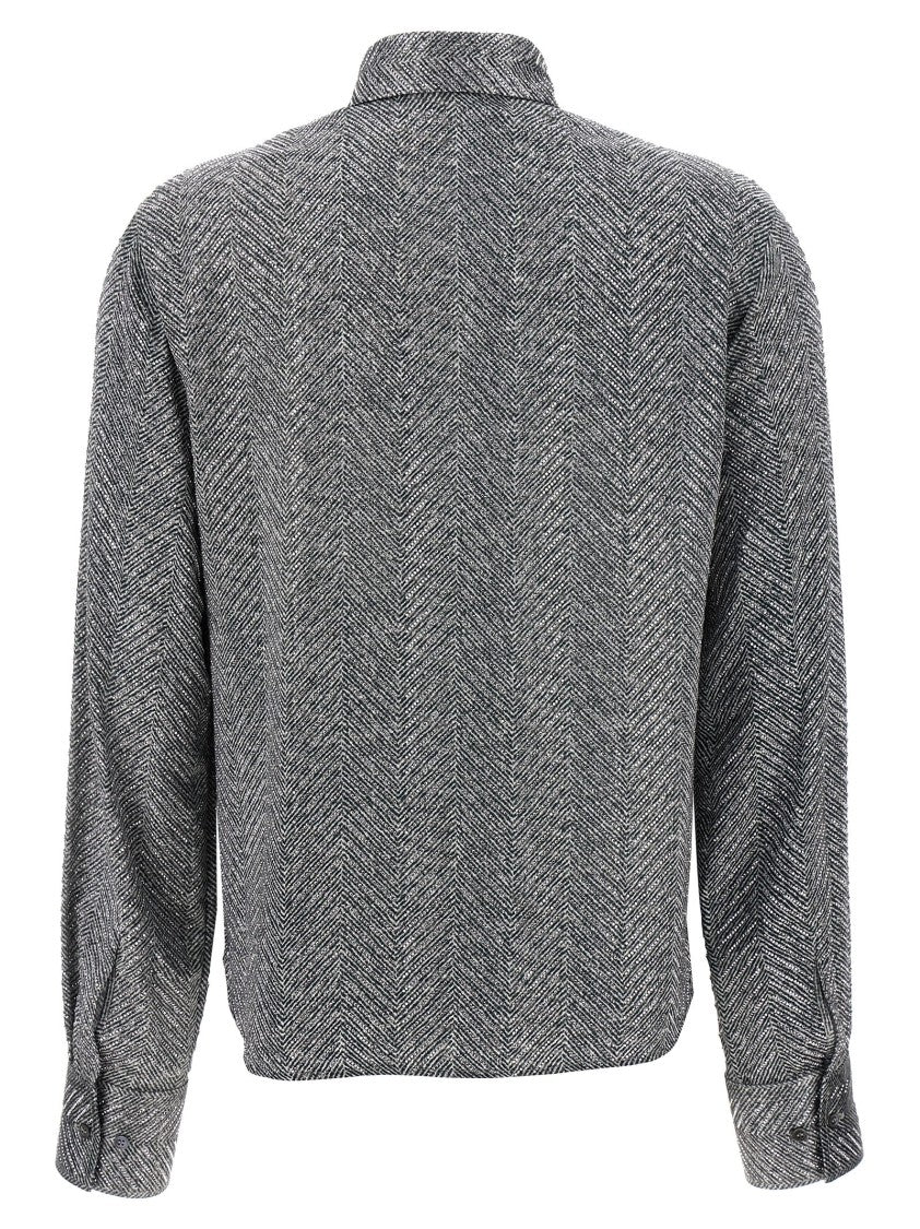 Ermanno Scervino Herringbone Patterned Viscose Shirt