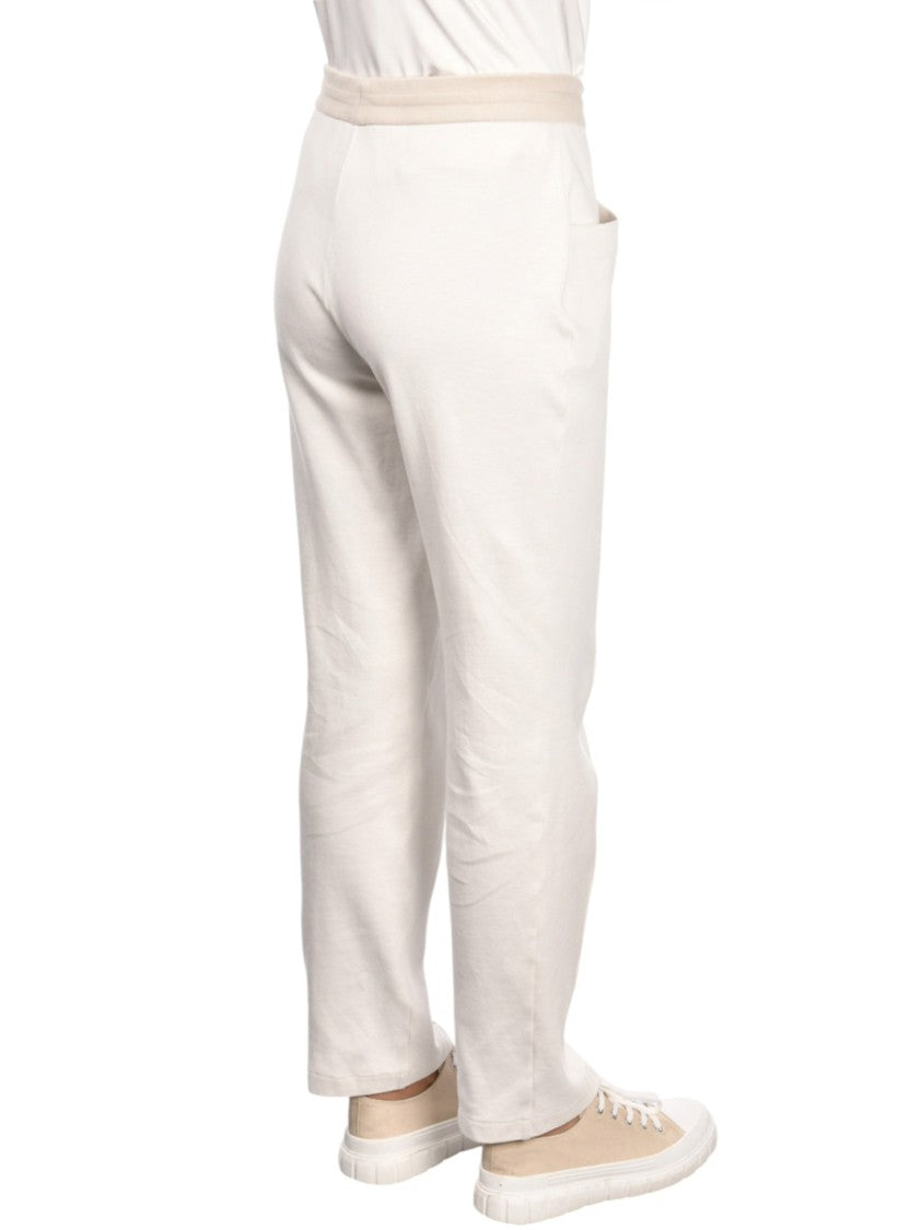 Gran Sasso White Relaxed Straight Cotton Pants