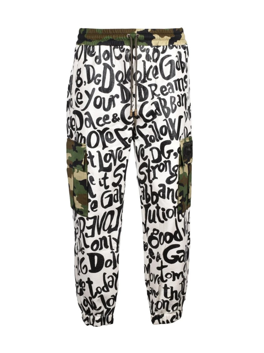 Dolce & Gabbana Patchwork Design Trousers With Camouflage Cargo Pockets