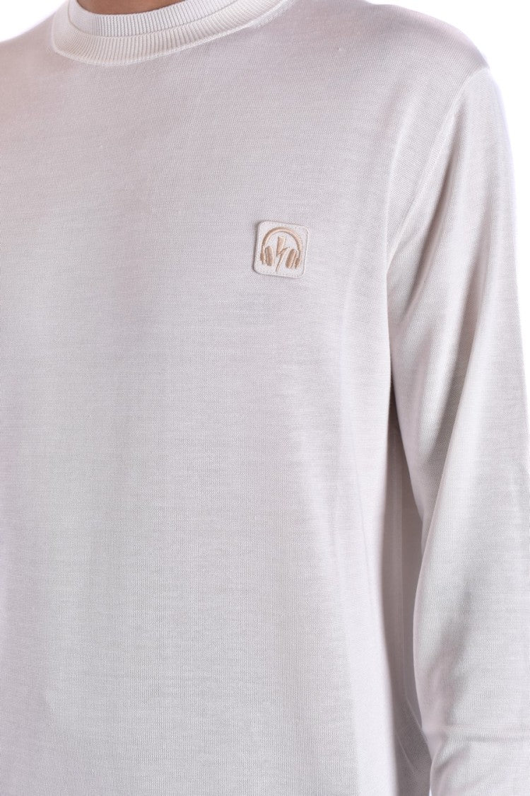 Neil Barrett Natural Knit Sweater With Ribbed Details