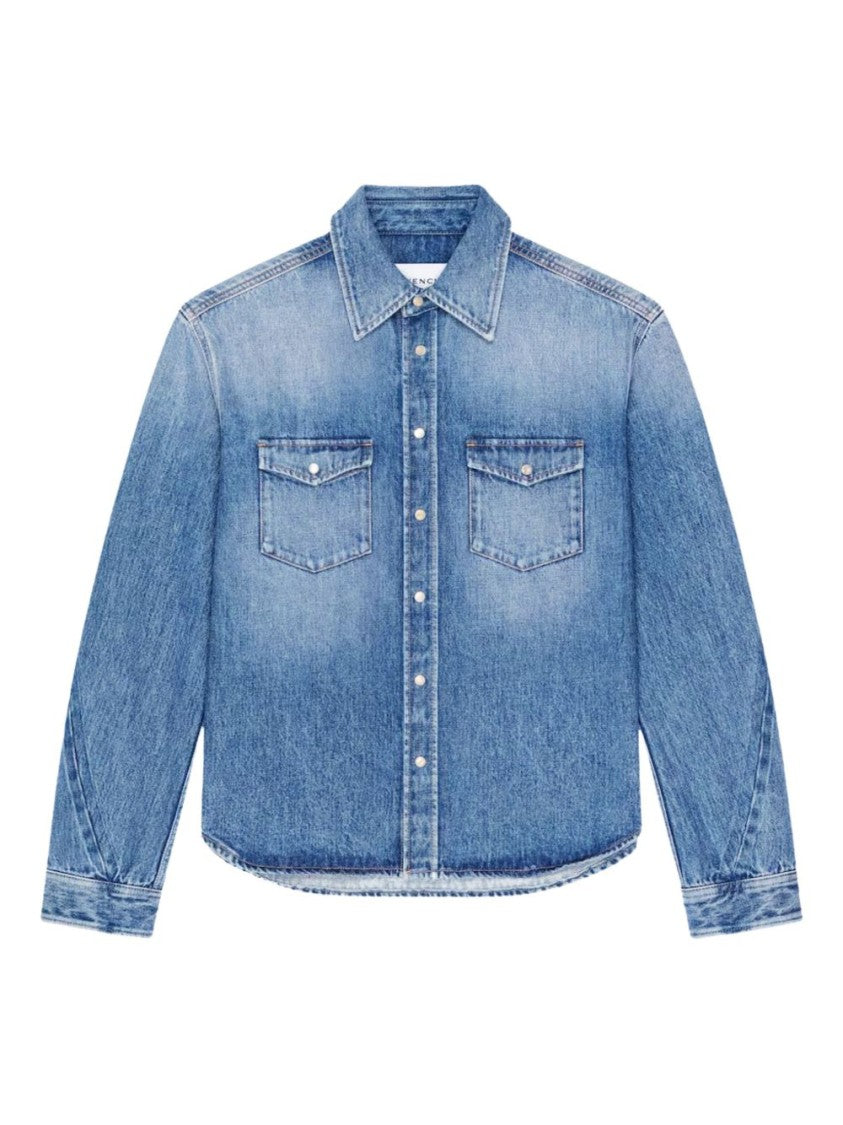 Givenchy Blue Silk And Nylon Casual Shirt