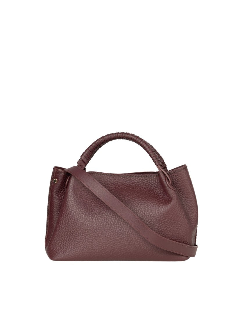 Visona` Queen Pebbled Burgundy Handbag