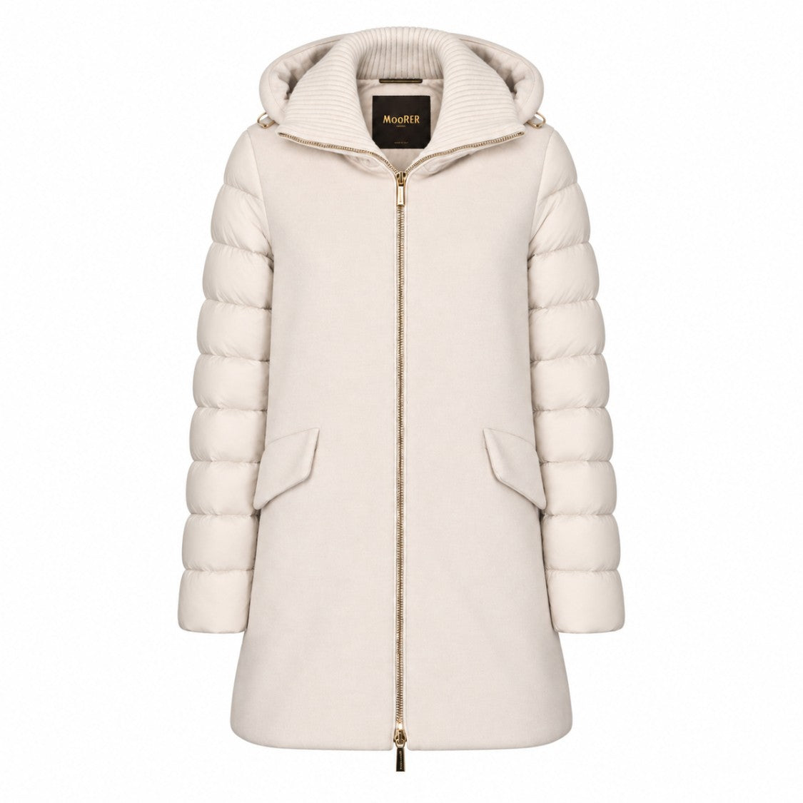 Moorer Streamlined Hooded Quilted Sleeve Parka