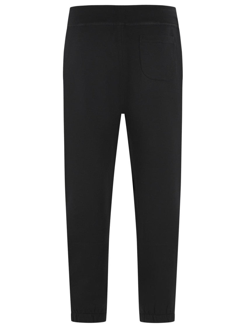 Polo Ralph Lauren Casual Black Cotton Blend Sporty Pants With Tapered Fit
