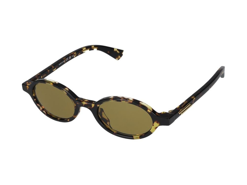 Bottega Veneta Havana Round Acetate Tortoiseshell Sunglasses