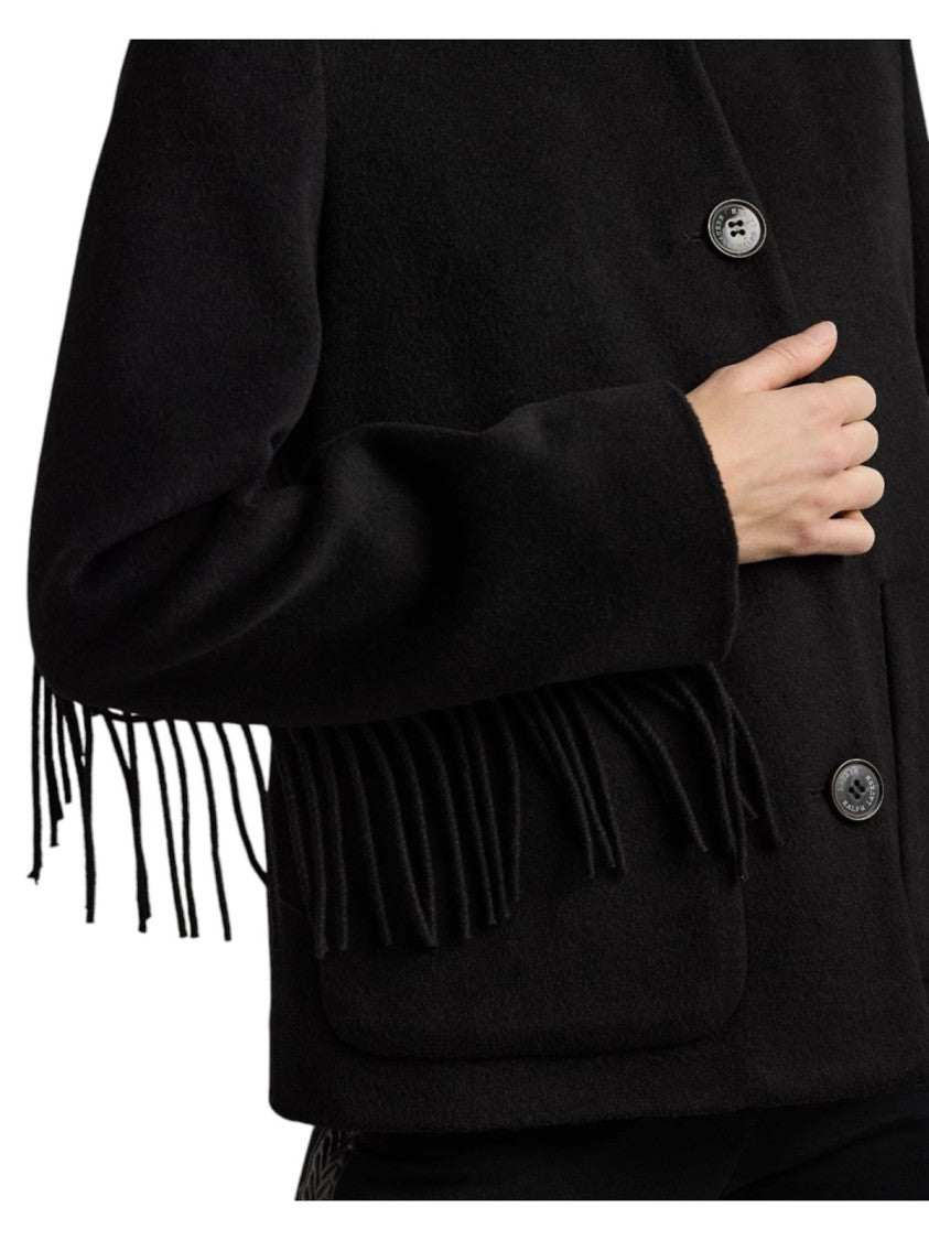 Lauren Ralph Lauren Black Cropped Jacket With Classic Collar