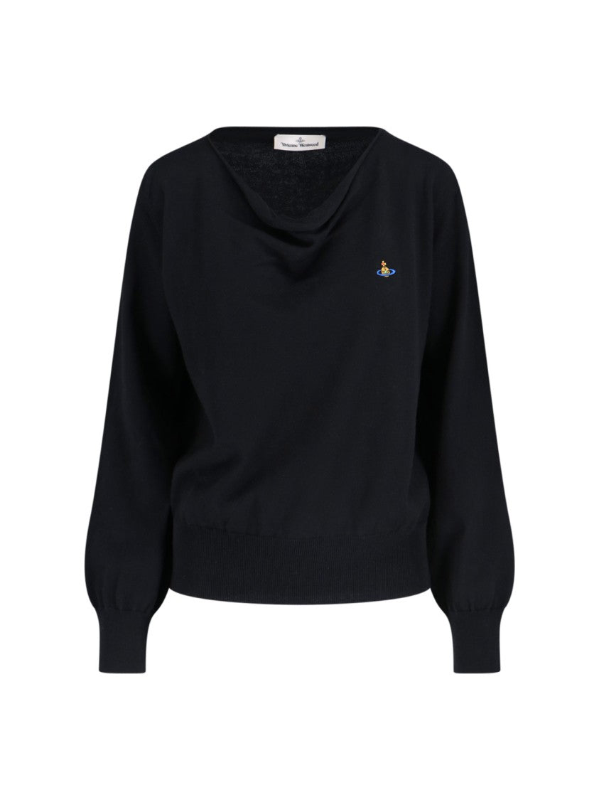 Vivienne Westwood Black Cotton And Cashmere Orb Sweater