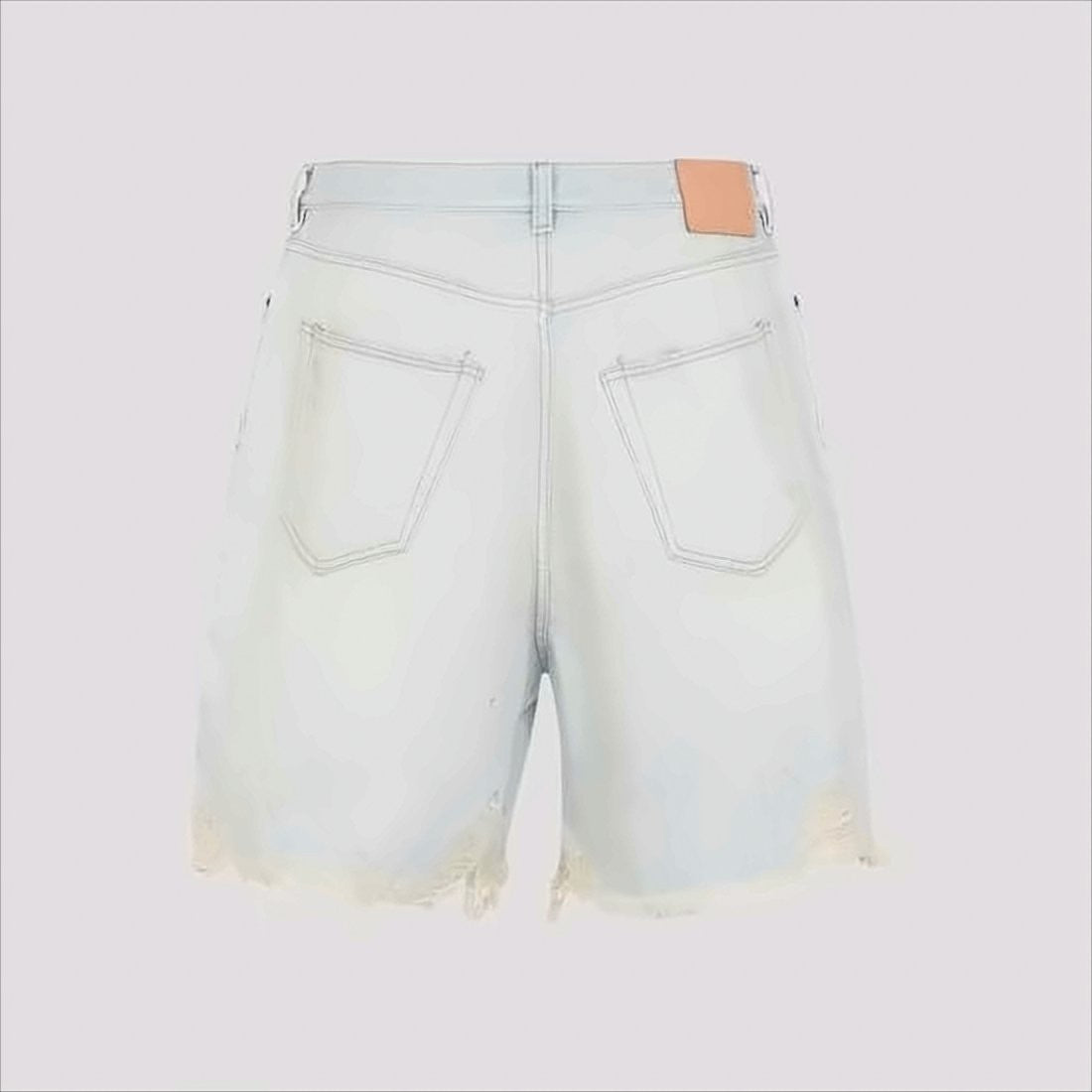 Acne Studios Light-Washed Denim Shorts With Distressed Hem