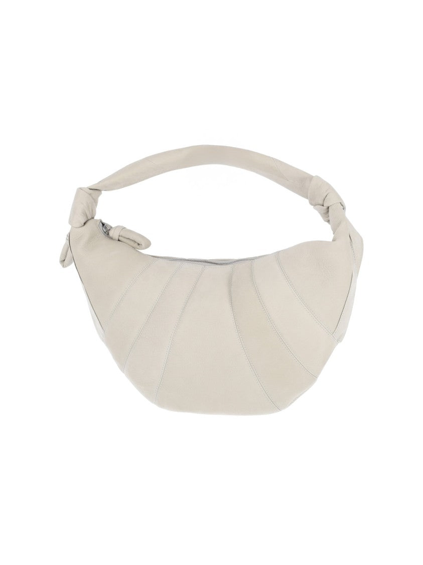 Lemaire Fortune Croissant Grey Nubuck Leather Shoulder Bag
