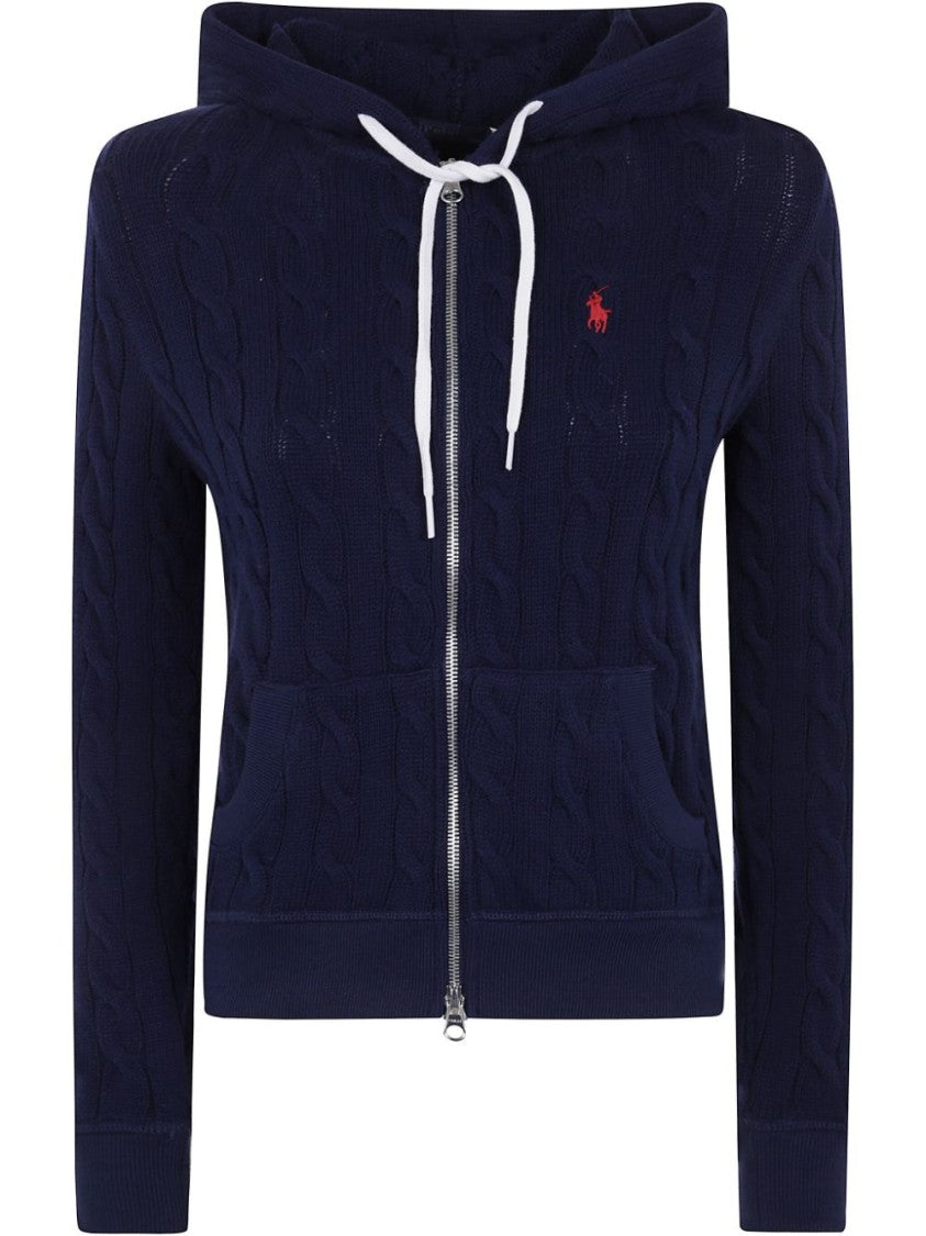 Polo Ralph Lauren Cable Knit Blue Zip-Up Sweater