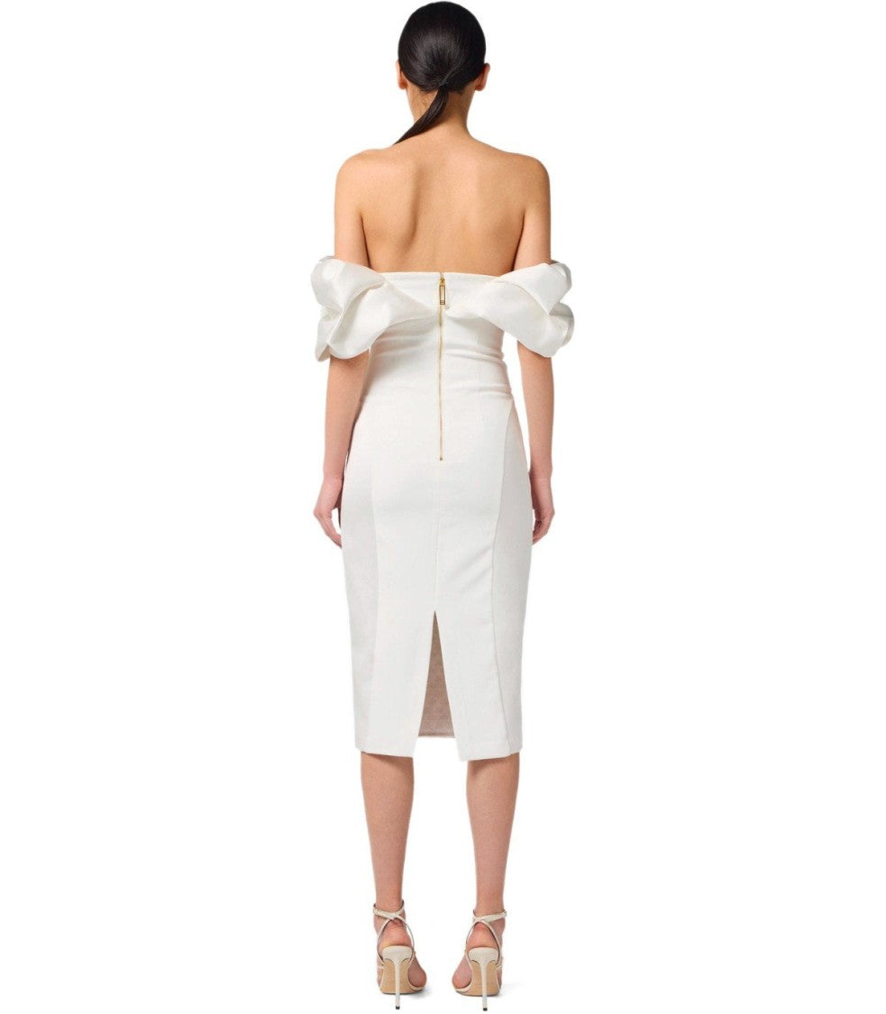 Elisabetta Franchi Ivory Sheath Dress