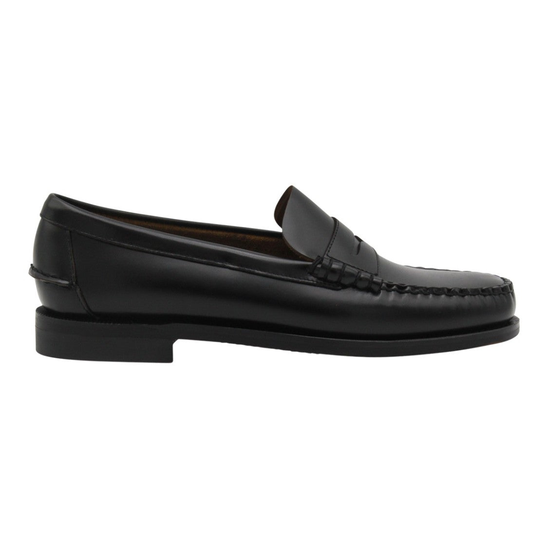 Sebago Polished Leather Flat Shoes With Moccasin Stitching