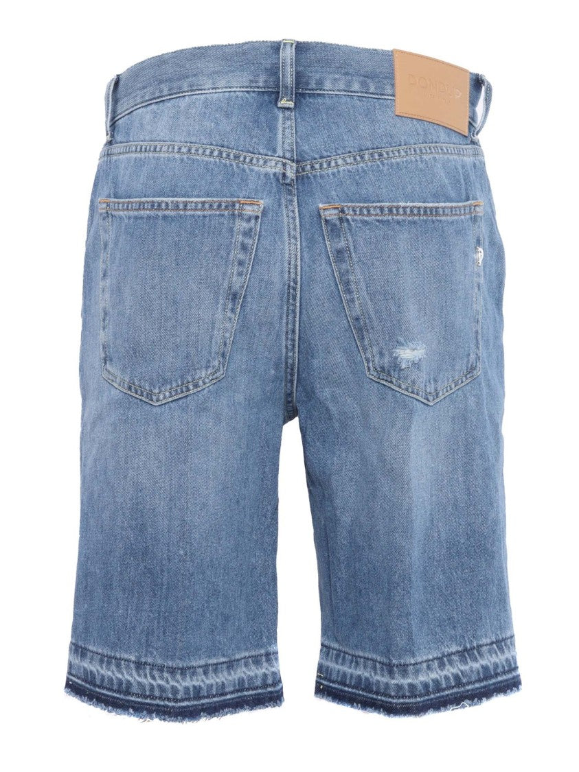 Dondup Denim Shorts With Classic Cut And Frayed Hem