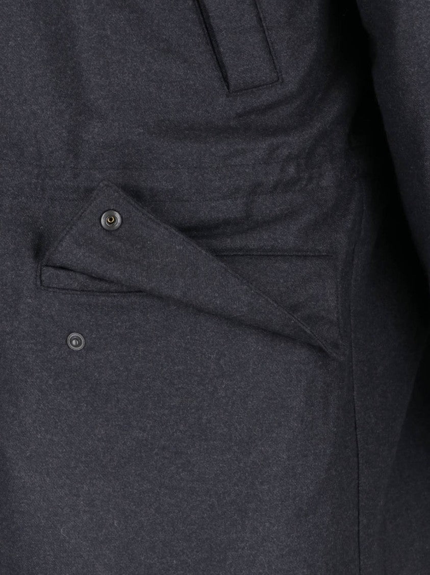 Auralee Black Structured High Collar Jacket