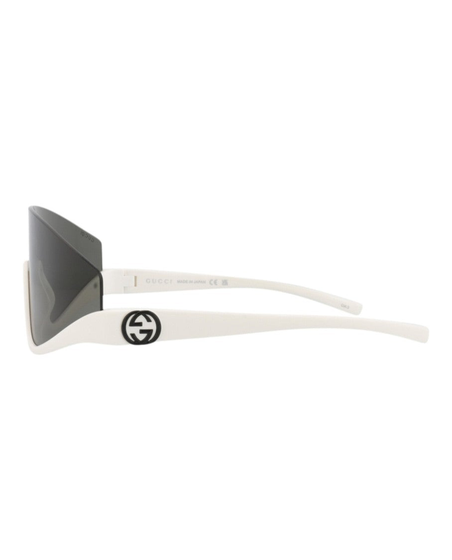 Gucci Shield-Frame Injection Sunglasses With Saddle Nose Bridge
