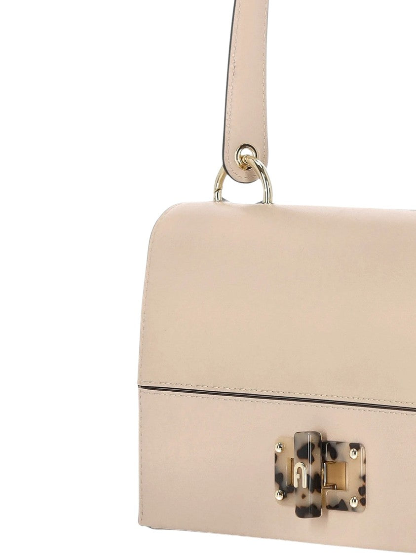 Furla Rectangular Fine Grain Leather Crossbody Bag With Gold-Colored Hardware